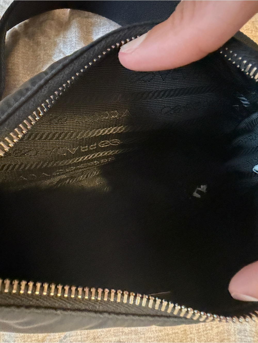 Prada Black Nylon Crossbody Bag with Chain Detail - Picture 7 of 12